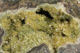 Yellow Crystal Filled Septarian Geode - Utah #97242-2